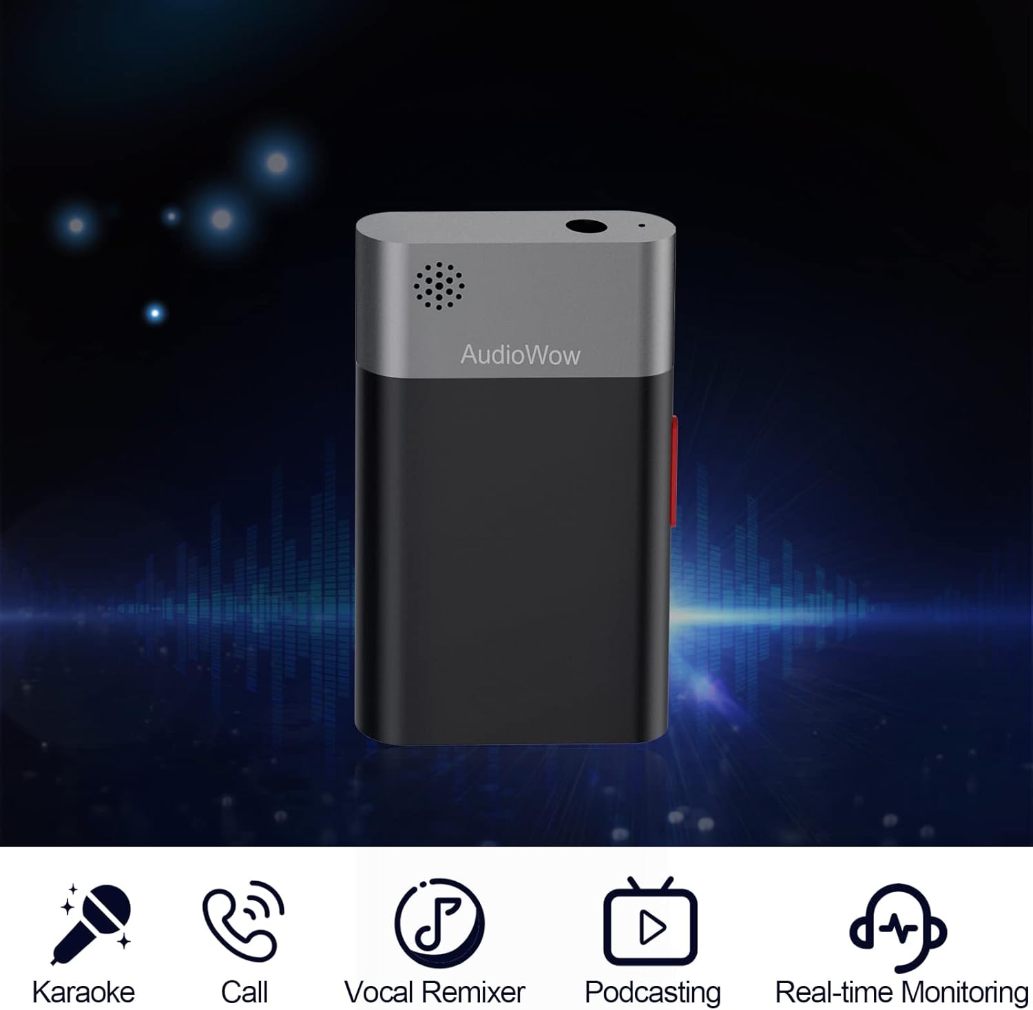SabineTek AudioWo -Bluetooth Microphone Wireless Lapel Mic, Compact Wireless Clip -on Microphone,Bluetooth Lavalier Microphone for Smart Phone