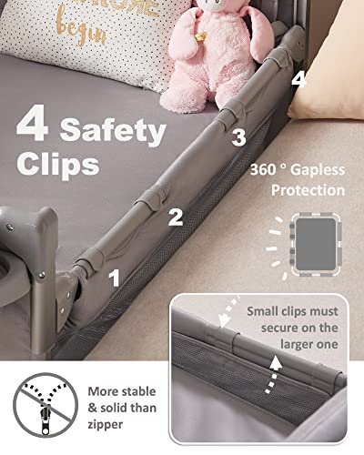 BEKA 4 in 1 Baby Bassinet Bedside Sleeper, Baby Bedside Crib 4 Functions, Bedside Bassinet Crib Sleeper, Playard, Changing Table