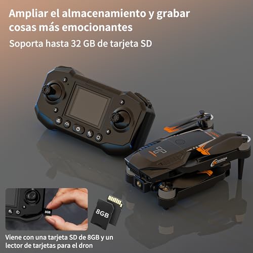 F205 Drone with 2.4" Screen, Brushless Motor FPV Drone with Camera for Adult, Auto-Hover, Gesture Control, 8GB SD Card with Card Reader