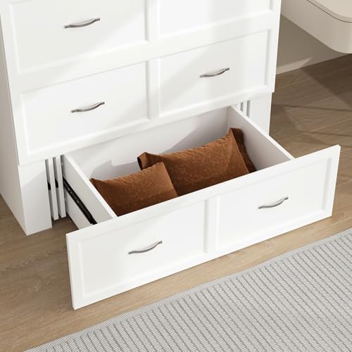 FAMAPY Twin Murphy Bed with Built-in Charging Station, Space-Saving Murphy Bed Chest Twin with Drawer, Foldable