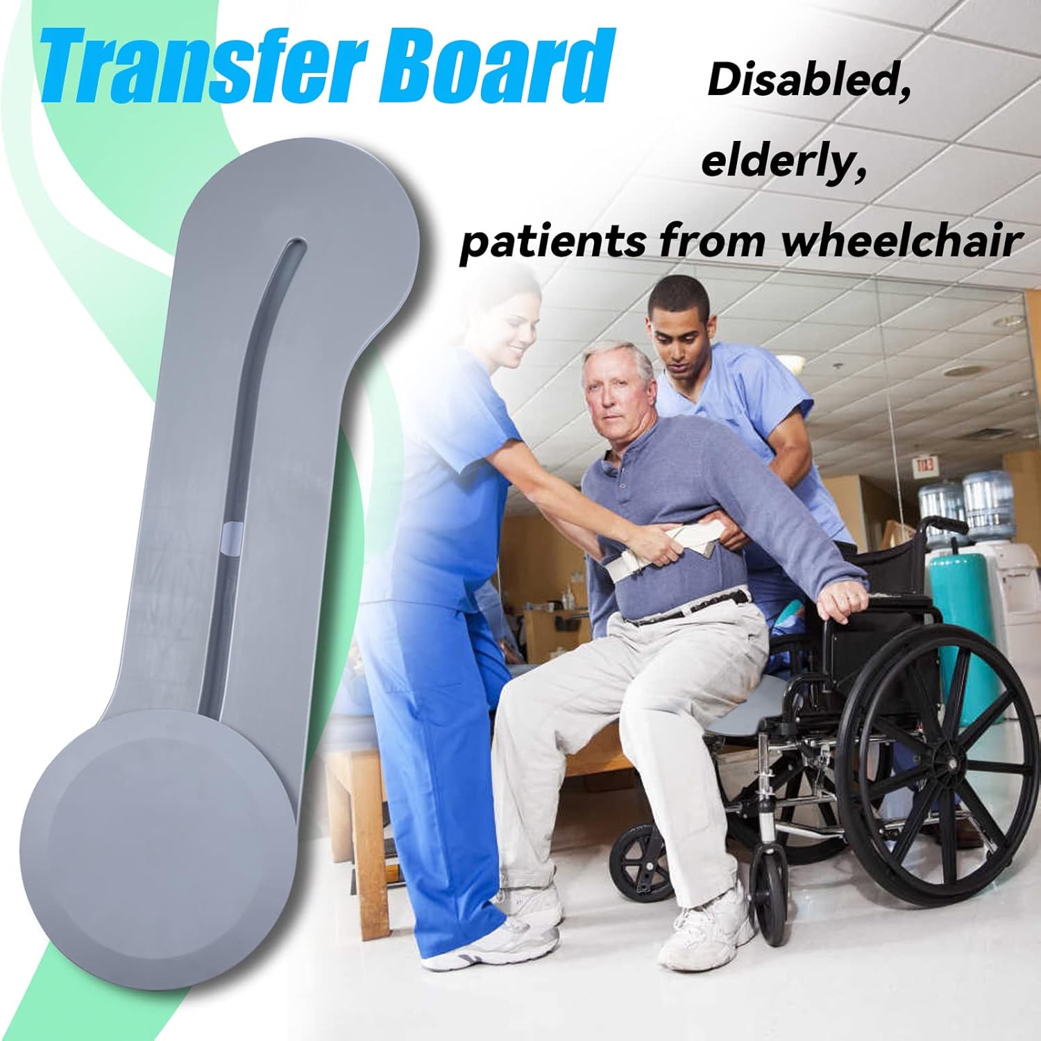 Sliding Board to Wheelchair Transfer, Transfer Board for Wheelchair User, Sliding Disk for Transfer Wheelchair, Slide Board