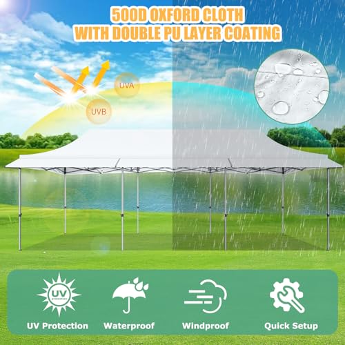 COBIZI 10x10 Pop Up Canopy Tent with Awning