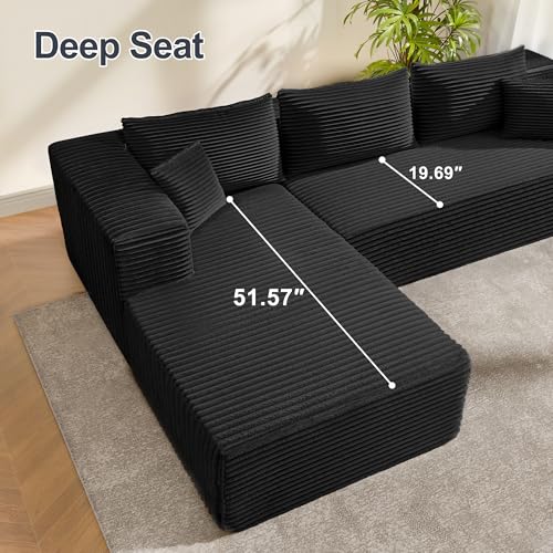 104" Sectional Couches for Living Room, Modular Sectional Sofa with Deep Seat, L-Shape Couch with Chaise, Cloud Couch for Living Room Bedroom