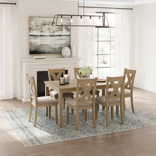 Signature Design by Ashley Caitbrook Rustic 7 Piece Dining Set, Include Table and 6 Chairs, Gray