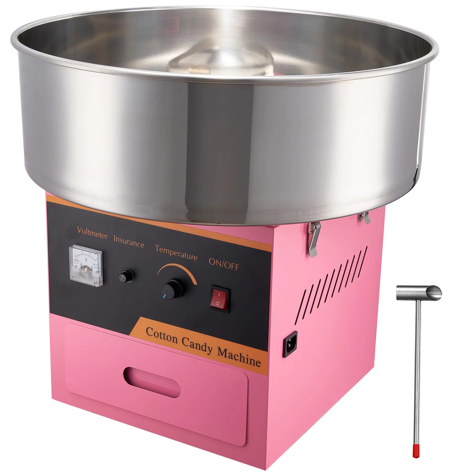 BENTISM Cotton Candy Machine Maker 21 Inch Stainless Steel Bowl