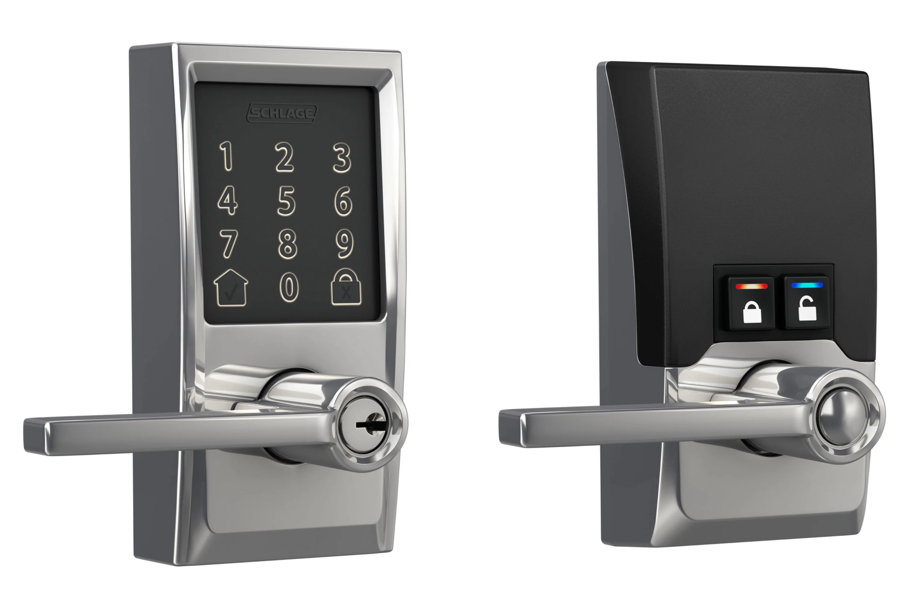 Schlage Fe789wb-Cen-Lat Encode Wifi Enabled Electronic Keypad Latitude Door Lever - Chrome - Radiant Selections