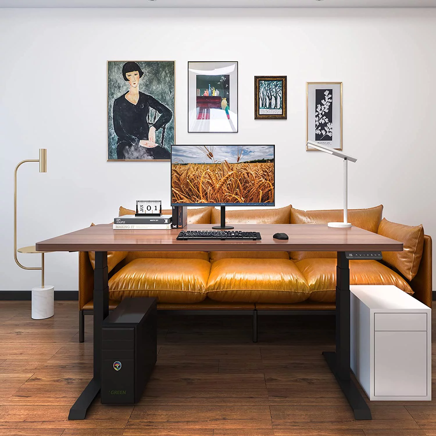 Electric Standing Desk Frame Dual Motor Height Adjustable Desk Motorized Stand Up Desk-Black(Frame Only)
