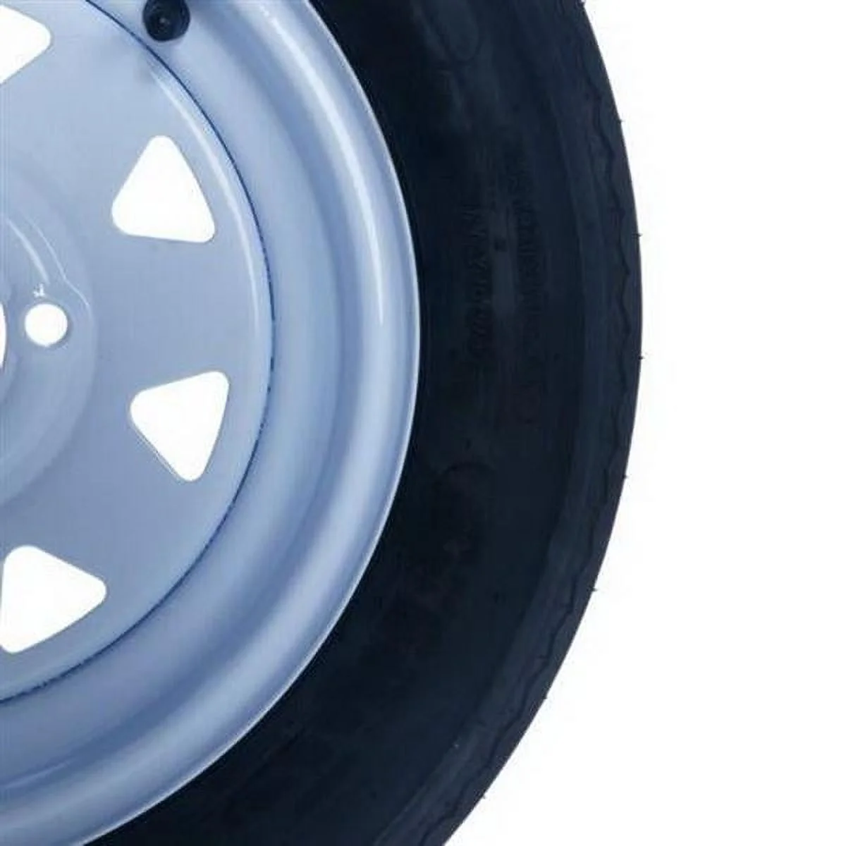 qty2 Trailer Tires & Rims Tubeless 4 Lug Wheel White Spoke 4 Ply 5.30-12