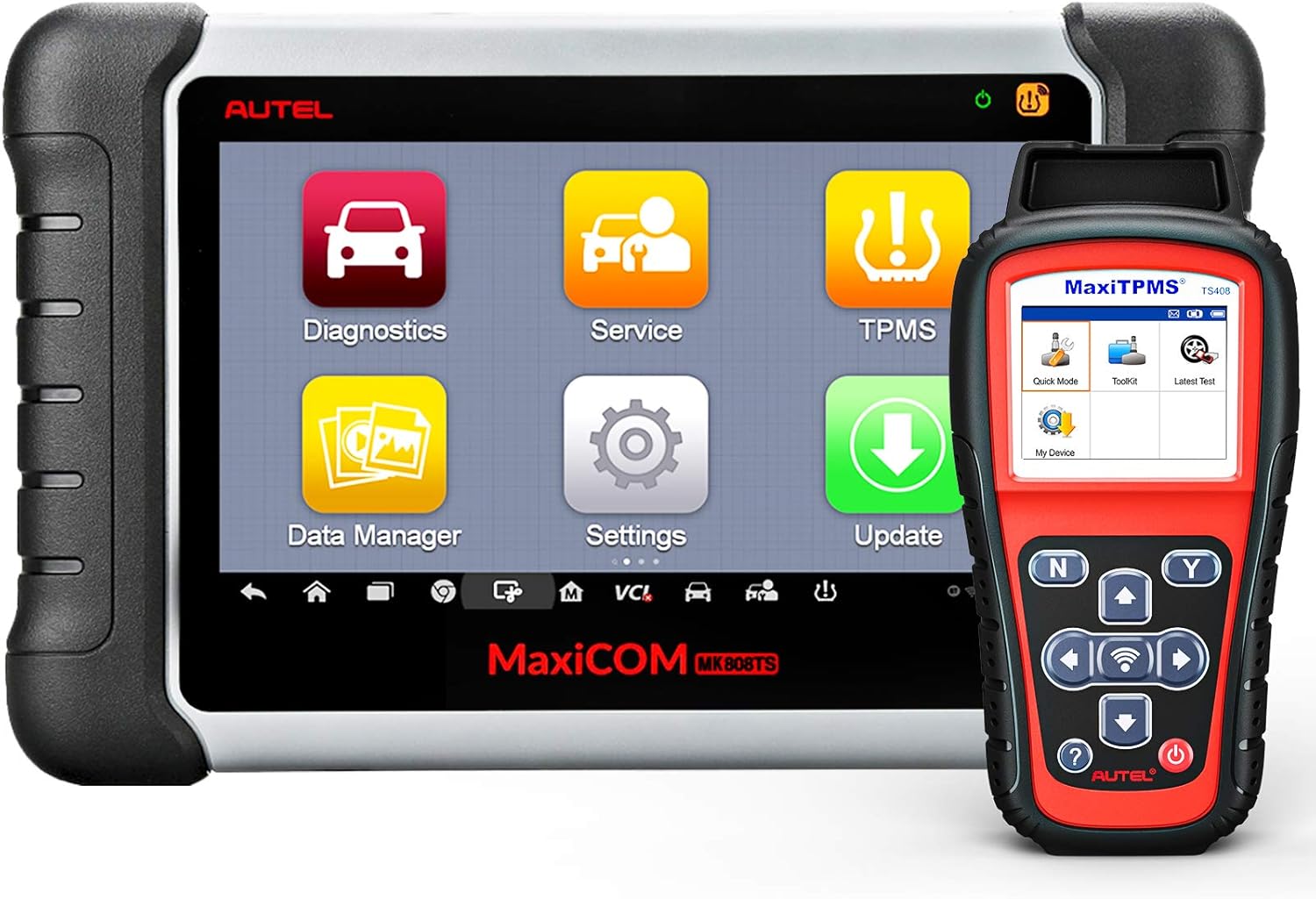 Autel MaxiCOM MK808 OBD2 Diagnostic Scan Tool with TPMS Tool TS408 for All System and Service Functions Including Oil Reset, EPB, BMS, SAS, DPF