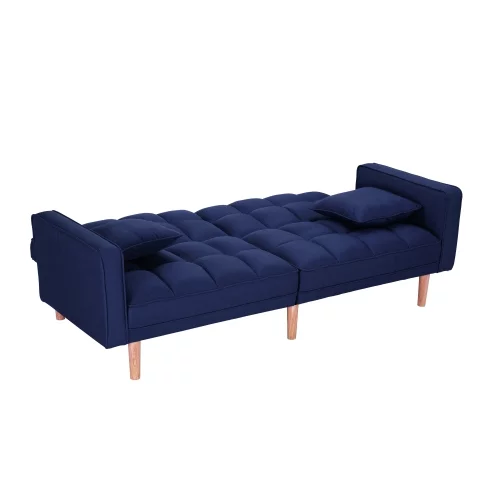 Futon Sofa Bed with 2 Pillows, Futon Sleeper Sofa With 2 Pillows, Memory Foam Futon Sofa Bed Couch for Living Room, Guest Room