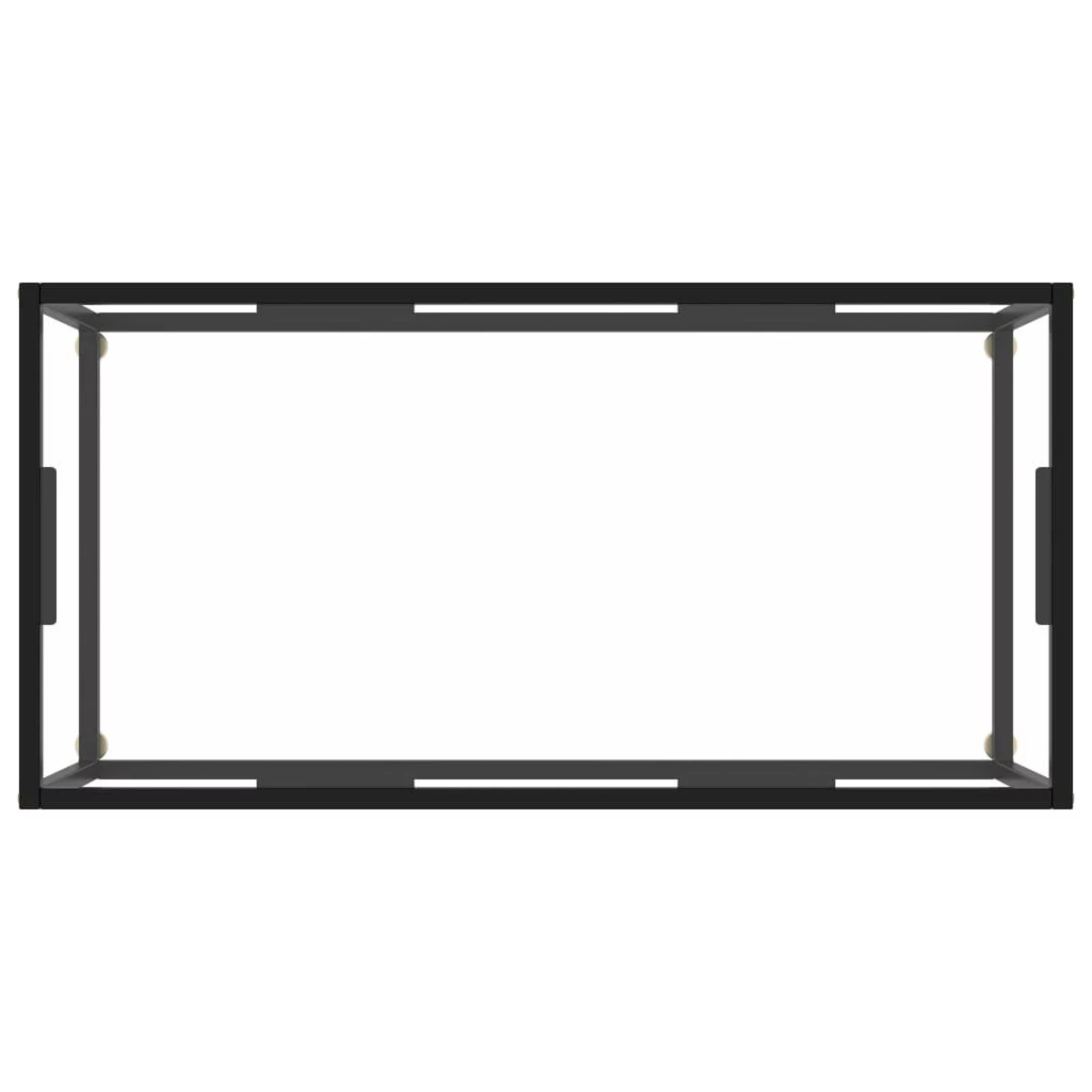 Dcenta Modern Coffee Table Tempered Glass Tabletop Sofa and Couch End Side Table Steel Frame for Living Room