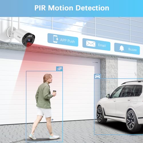 【90ft Super Night Vision】 5MP Outdoor Wireless Security Camera System, Wireless Cameras for Home Security, Home Video Security Cameras