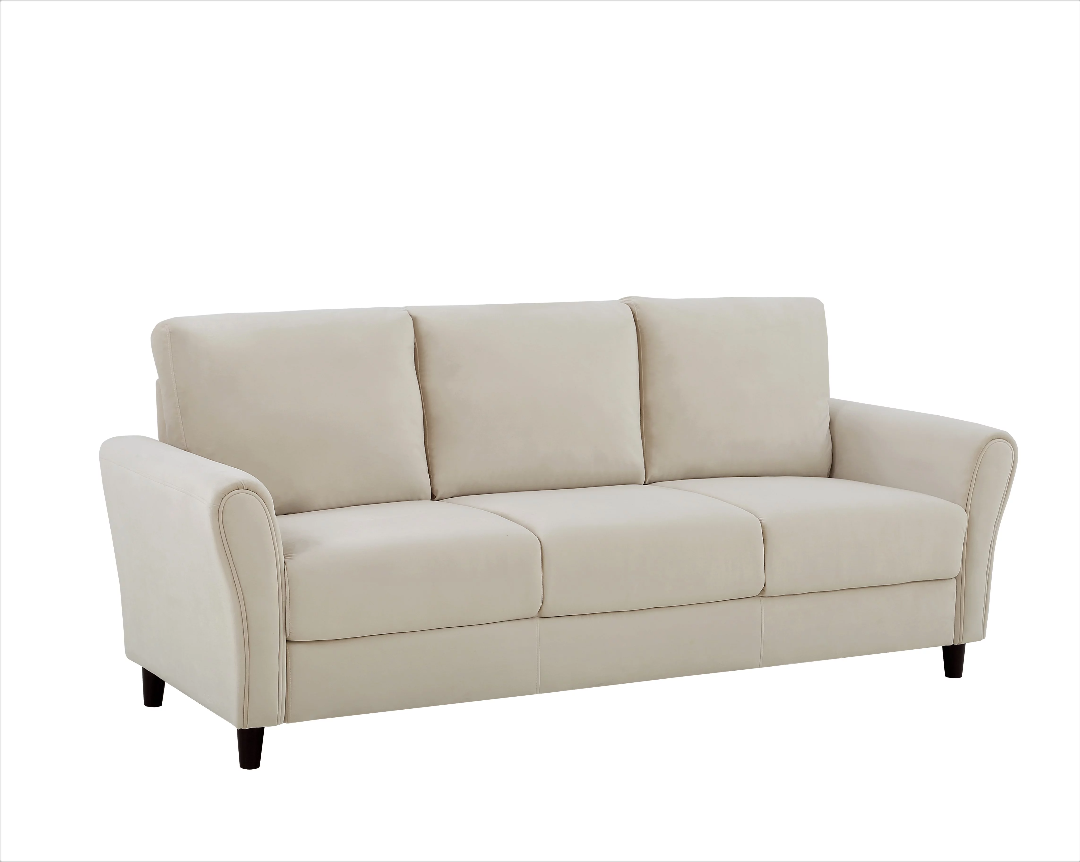 Uspridefurniture Corel Flared Arm Ivory Velvet 2Pcs Living Room Set, Sofa and Loveseat