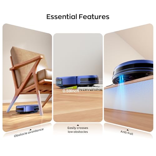 Robot Vacuum and Mop Combo, 2-in-1 Mopping Robot Vacuum Cleaner with 2300Pa Suction, 2.87'' Slim Design, Wi-Fi/App/Voice Control