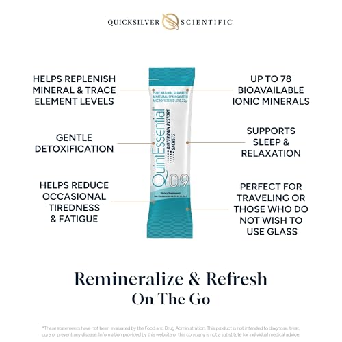 Quicksilver Scientific Quintessential 3.3 Sachets - Hypertonic Solution - Filtered Sea Water Hydration Packets and Quintessential 0.9 Sachets