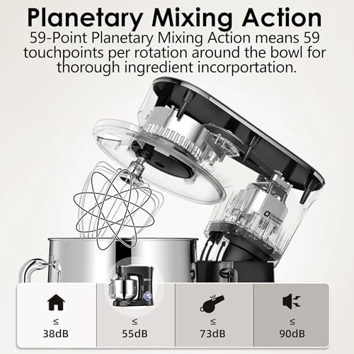 Kitchen in the Box Stand Mixer, 900W 8.5 QT Kitchen Electric Mixer, 10-Speed Large Capacity Tilt-head Food Mixer with Dough Hook, Wire Whip