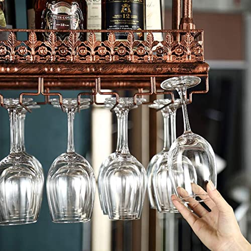 Wine Racks Adjustable Metal Ceiling-Type Wine Holder,Wall Mounted Wine Bottle Holder Hanging Wine Glass Racks,let Stemware Racks
