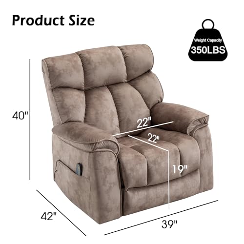 INZOY Massage Swivel Rocker Recliner with Heat and Vibration, Manual Rocking Recliner Chair with Vibrating Massage