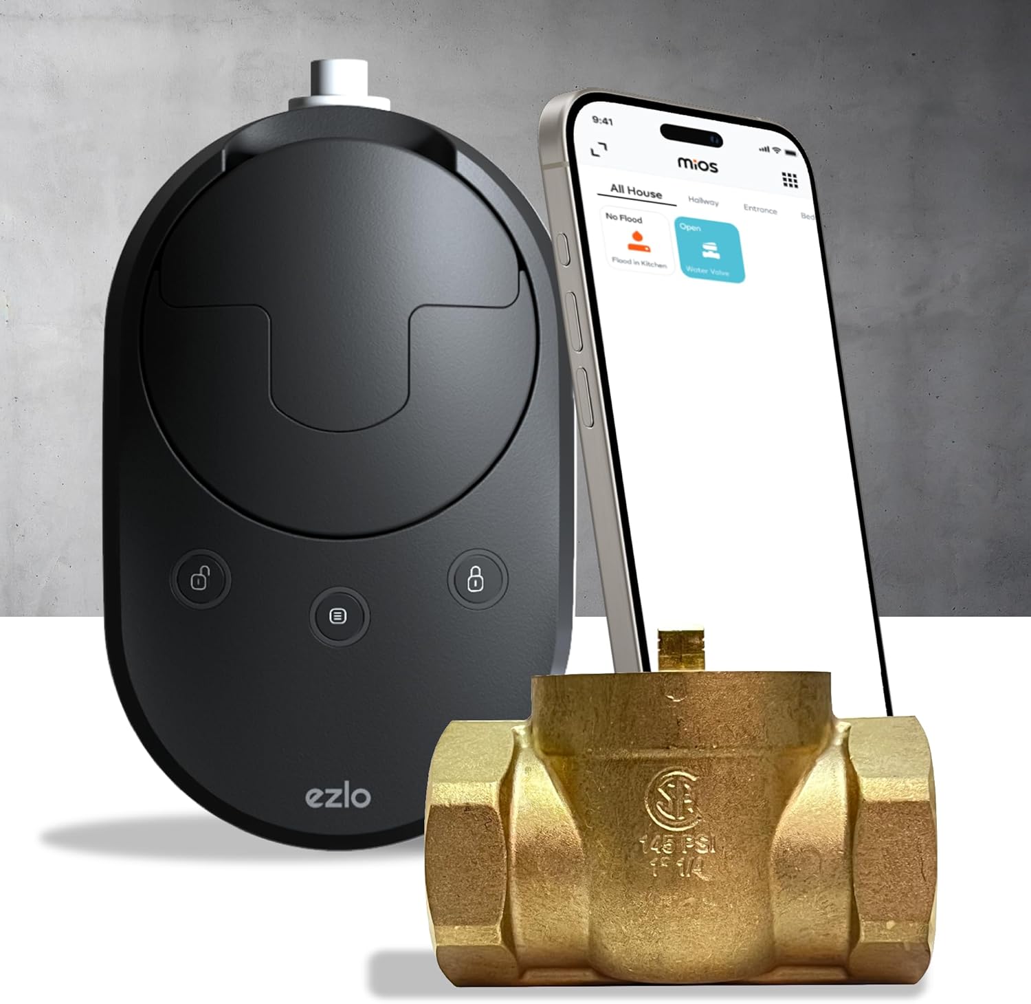 WiFi + Z-Wave Smart Water Shut-Off Built-in Smart Hub & Ball Valve Kit – 1¼"