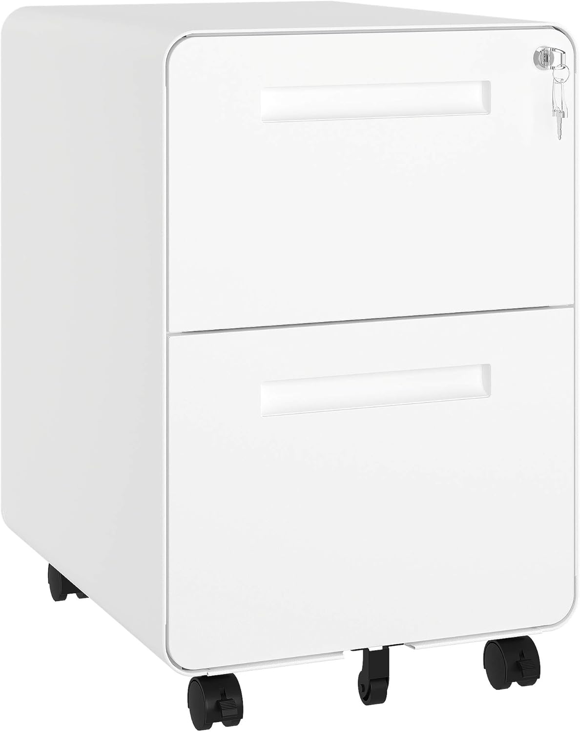 YITAHOME 2 Drawer Rolling File Cabinet, Metal Mobile Filing Cabinet with Lock Under Desk
