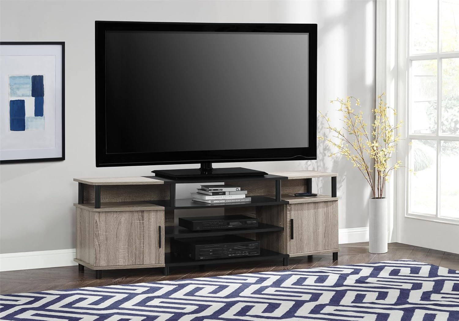 Ameriwood Home Carson Electric Fireplace TV Console for TVs up to 70,  Cherry