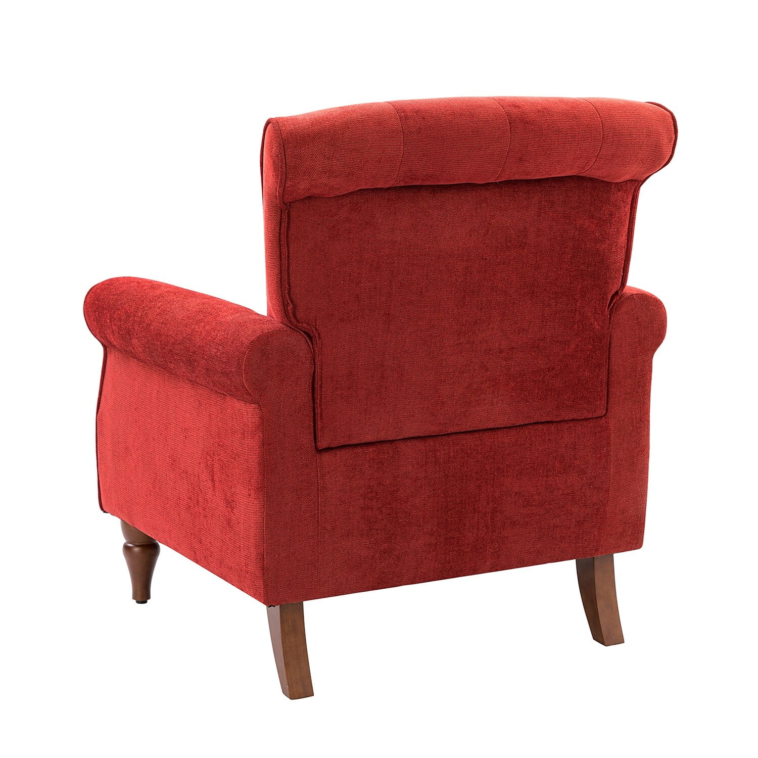 HULALA HOME Indiges Comfy Upholstered Accent Armchair with Tufted Back Set of 2 for Bedroom Reading Office RED