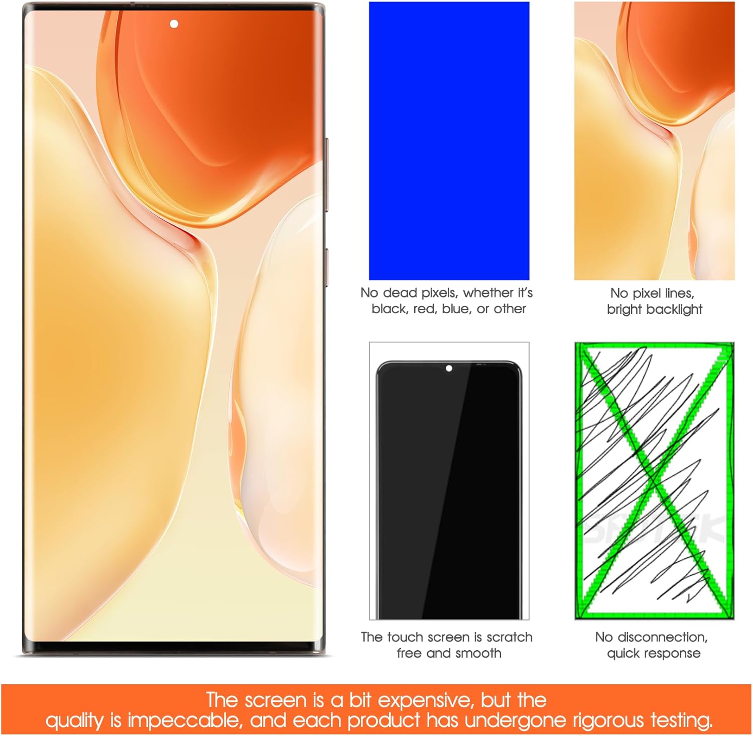 OLED for Samsung Galaxy Note 20 Ultra Screen Replacement for Samsung Note 20 Ultra LCD Display SM-N986B SM-N985 SM-N986U LCD Digitizer Touch Assembly