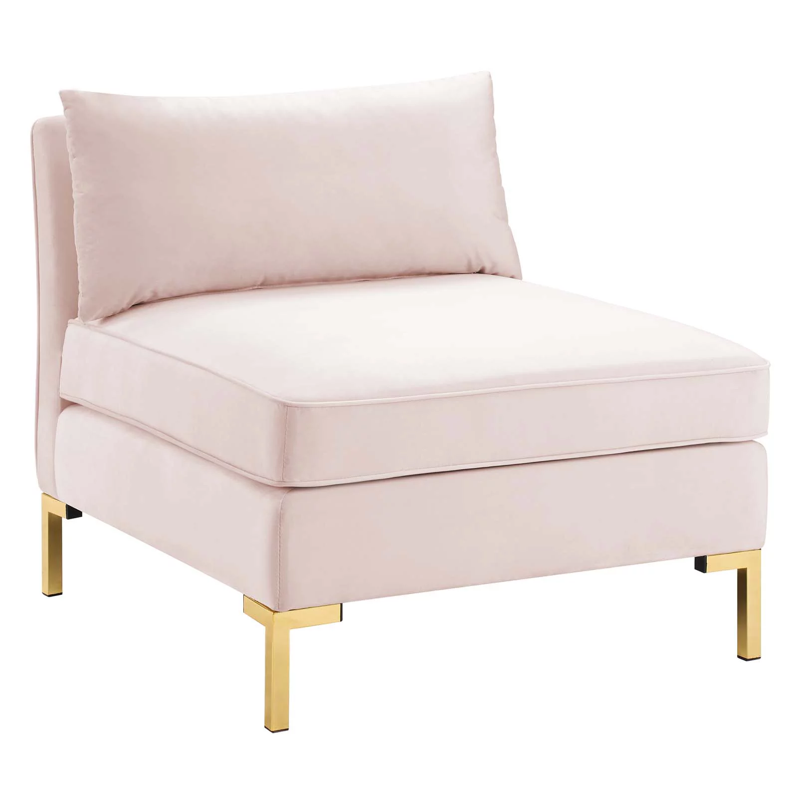 Modway Ardent 6-Piece Performance Velvet Sectional Sofa in Pink