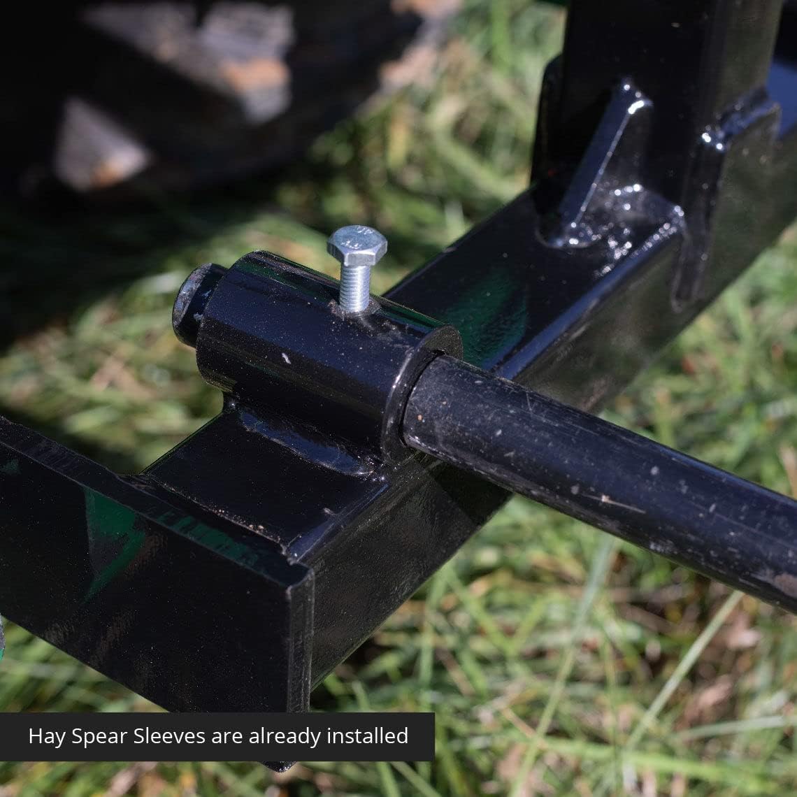 Titan Attachments Black Category 1, 3 Point Attachment, 39 Hay Spear and Stabilizers
