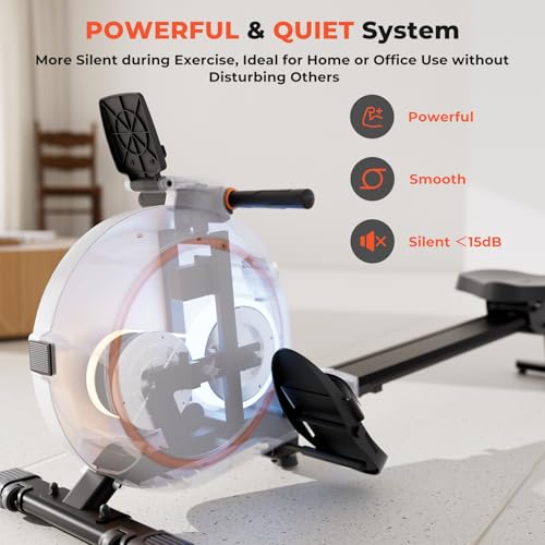 Rowing Machines for Home, Magnetic Rower with 32-Level Whisper-Quiet Resistance & 300LBS Weight Capacity