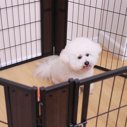 Heavy Duty Dog Playpen 32 Inch Height - Indoor Outdoor Pet Fence Enclosure for Medium and Small Dogs