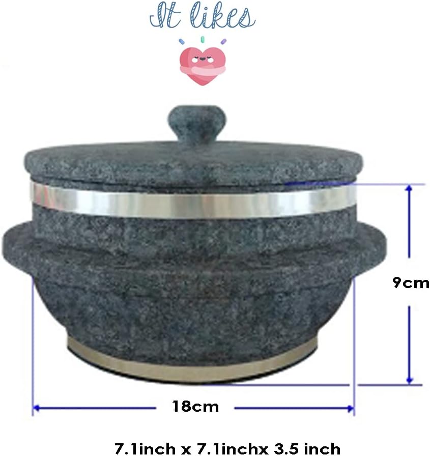 Non-stic Traditional Stone Rice Cooker Cauldron Multi Cooker 15cm Nurungji,Crust of Overcooked Scorched Rice Korea