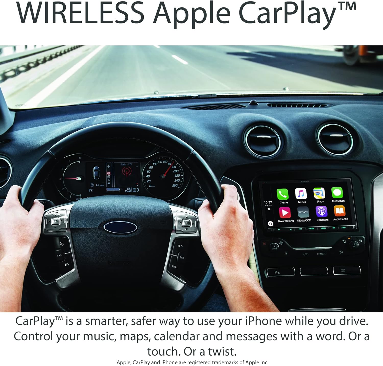 KENWOOD eXcelon DMX907S 6.95" Digital Multimedia Bluetooth Car Stereo with USB, AM/FM HD Radio, Double DIN, Wireless Apple CarPlay and Android Auto