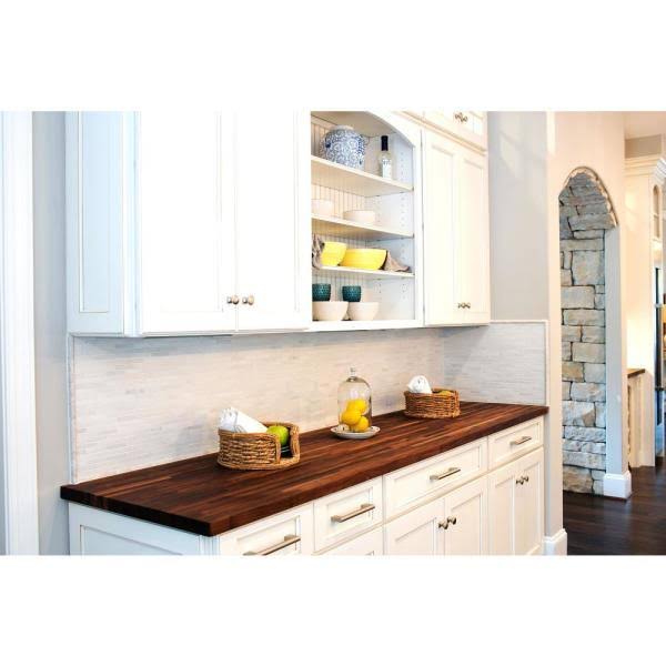 American Hardwood Industries Unfinished Walnut 8 ft. L x 25 in. D x 1.5 in. T Butcher Block Countertop