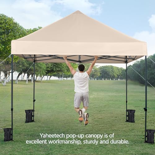 Yaheetech Heavy Duty Pop Up Canopy Tent, 10x20 Commercial Instant Shelter Tent for Wedding, Parties, Adjustable Outdoor Canopy with Wheeled Carry Bag