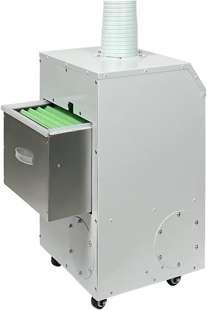 Source Capture System for Nail Salons - IMC Compliant - White - Single Inlet - Rectangle Hood - With LED Lighting