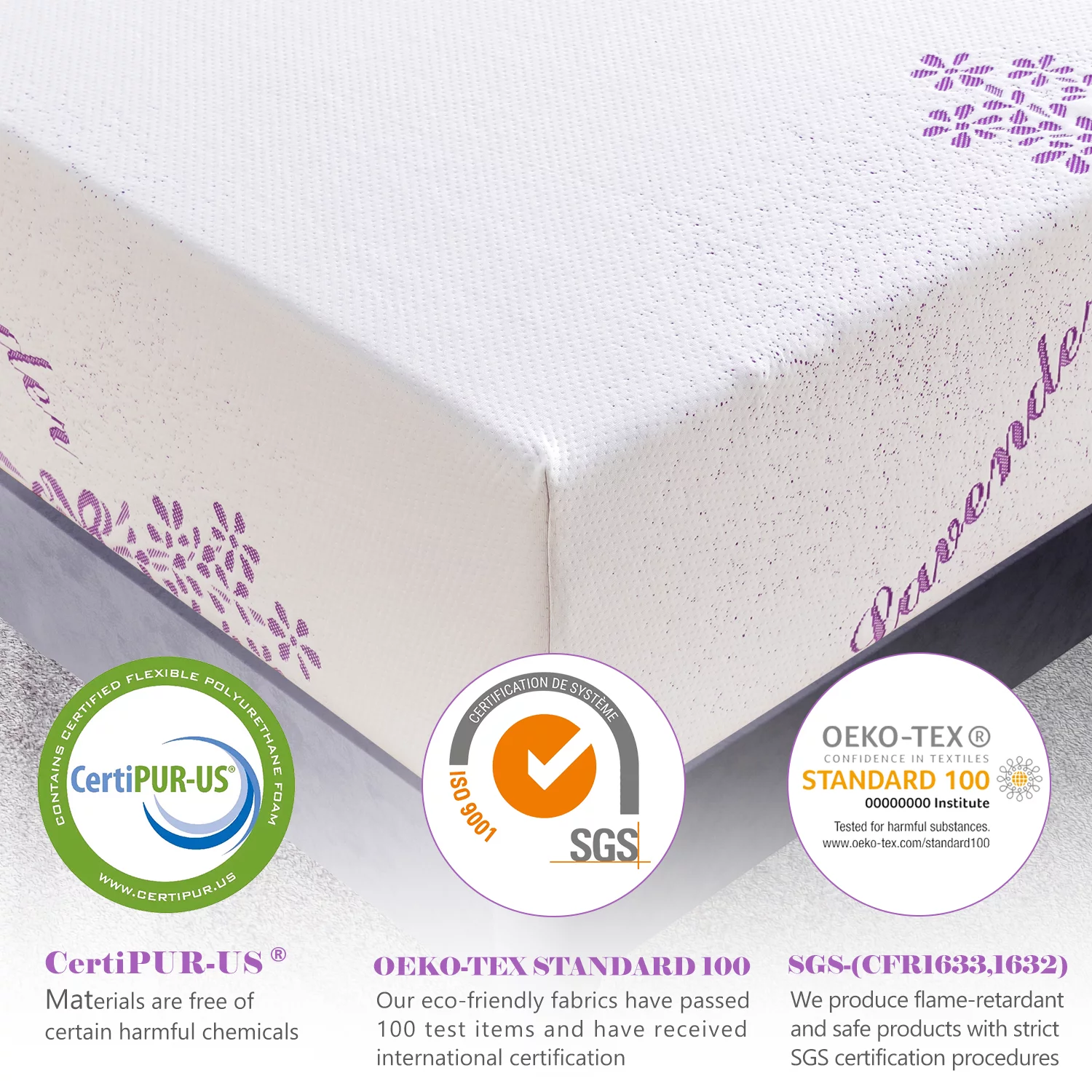 10 inches Queen Mattress,Memory Foam Mattress Bed in a Box with Lavender Infusion,Made in USA