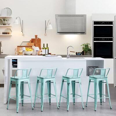 Kaleo Swivel Solid Wood Counter u0026 Bar Stool Sand u0026 Stable Seat Height: Bar Stool (30x22 Seat Height), Color: Distressed