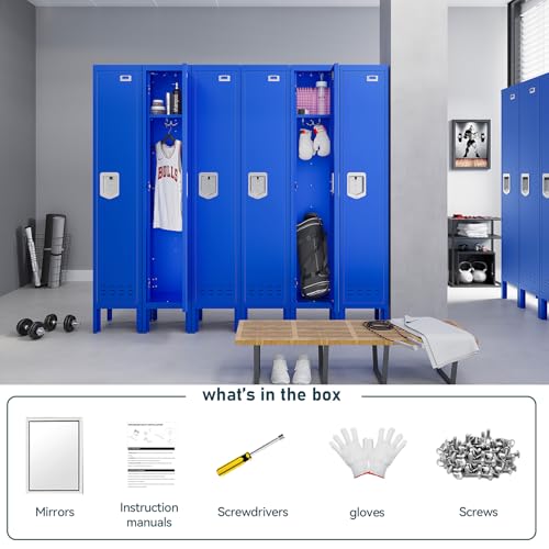 Metal Cabinet Home Office Storage,Lockers,Lockable Employees Metal Locker with Door,54" Height Steel Locker,Lockable Steel Locker for Gym,School,Home