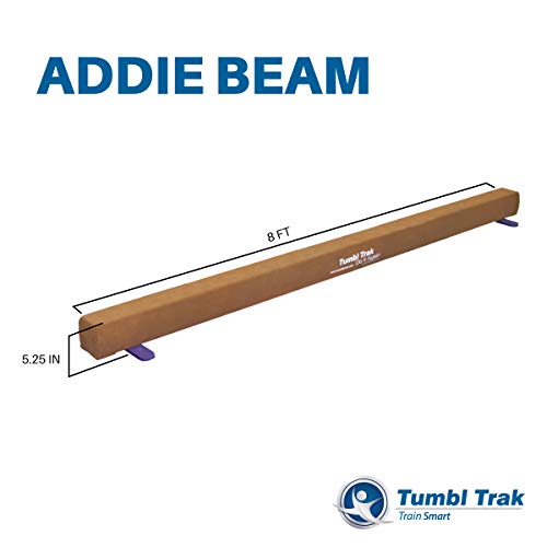 Tumbl Trak 8 Foot Addie Gymnastics Training Suede Balance Beam, High and Low Beam Gymnastics for Home, Non Slip Base, Competition Feel