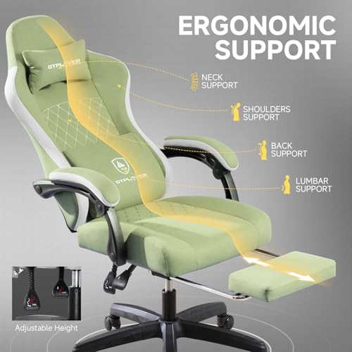 GTPLAYER Office Chair, Gaming Computer Desk Fabric Chair with Footrest