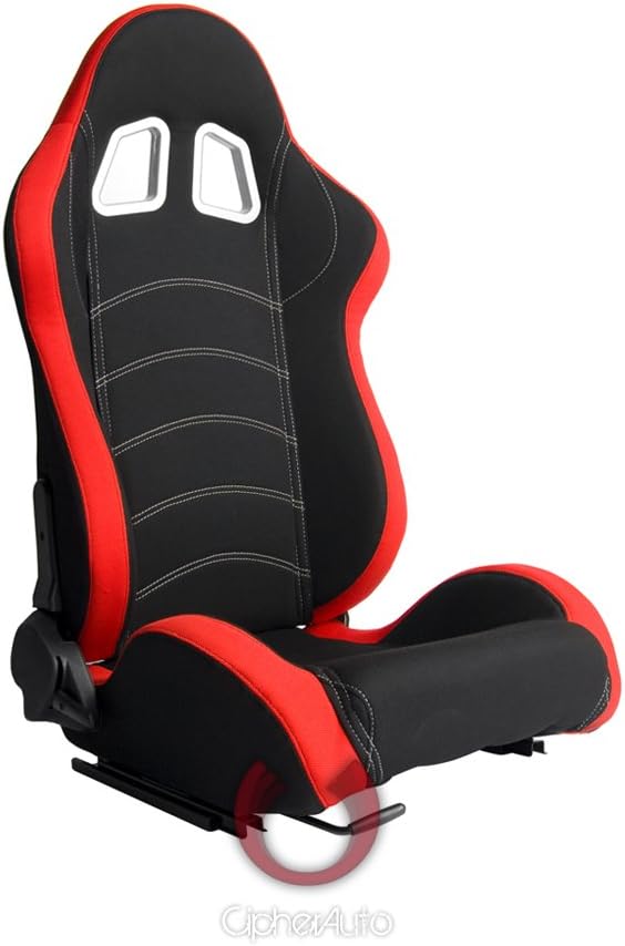 Racing Seats -Red and Black Cloth - Pair