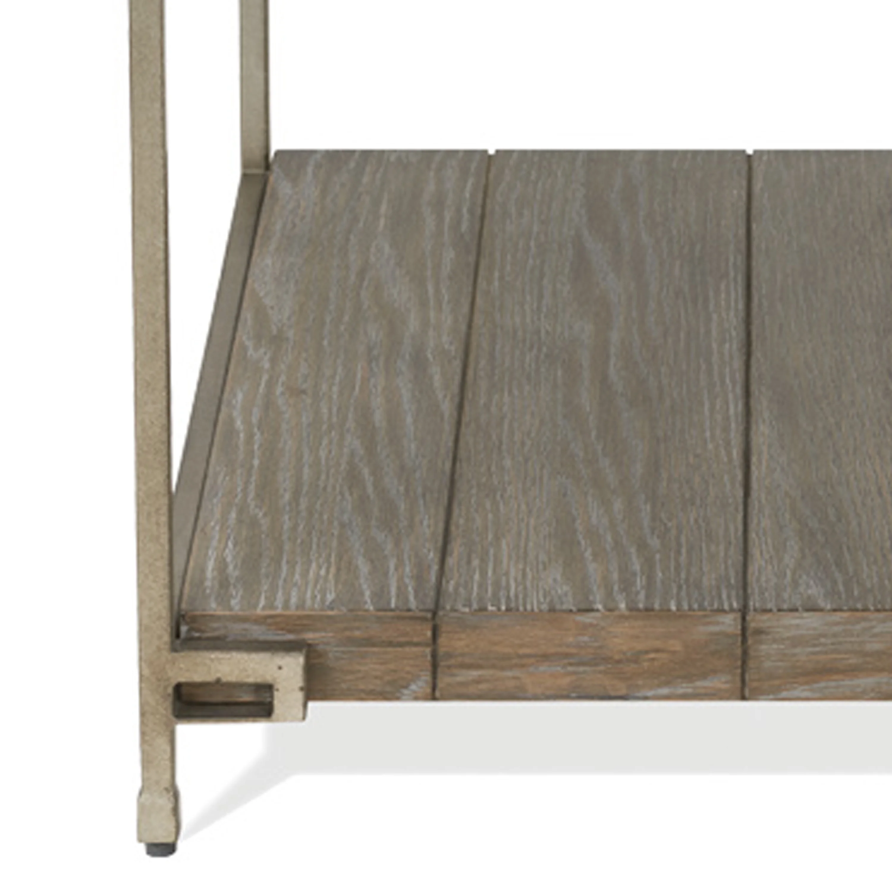 Roundhill Furniture Wood/Metal Corbeta End Table with Shelf in Graphite Gray