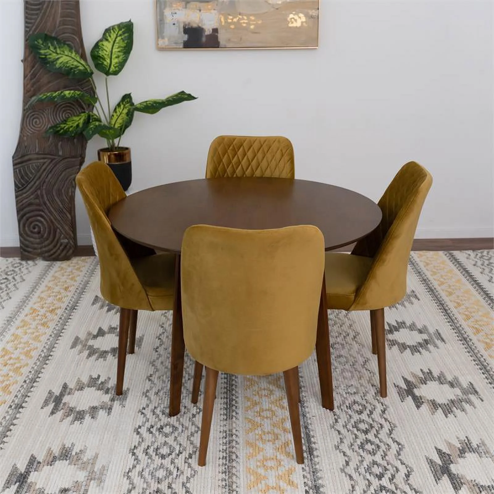 Antonio Mid Century Modern 5 Piece Dining Room Set