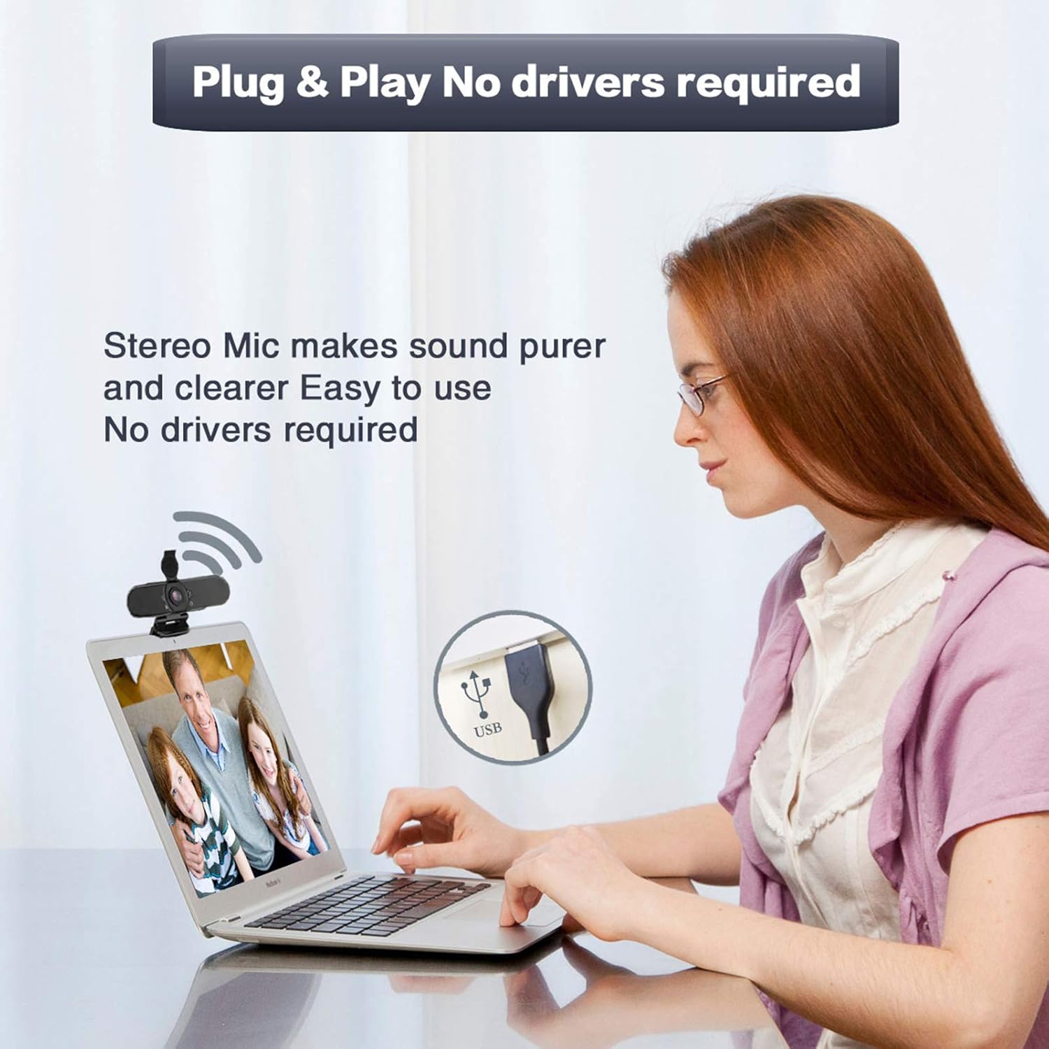 External Webcam for Laptop - USB Camera 1080p HD Webcam with Microphone Web Cameras External Camera for Video Conferencing,Streaming,Gaming