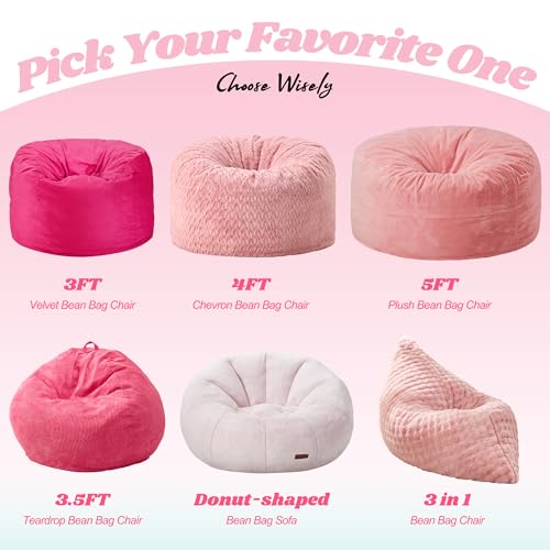 Hobestluk 3 in 1 Bean Bag Chair Giant Bean Bag Chairs Convertible Bean Bag Floor Cushion with Machine Washable Cover
