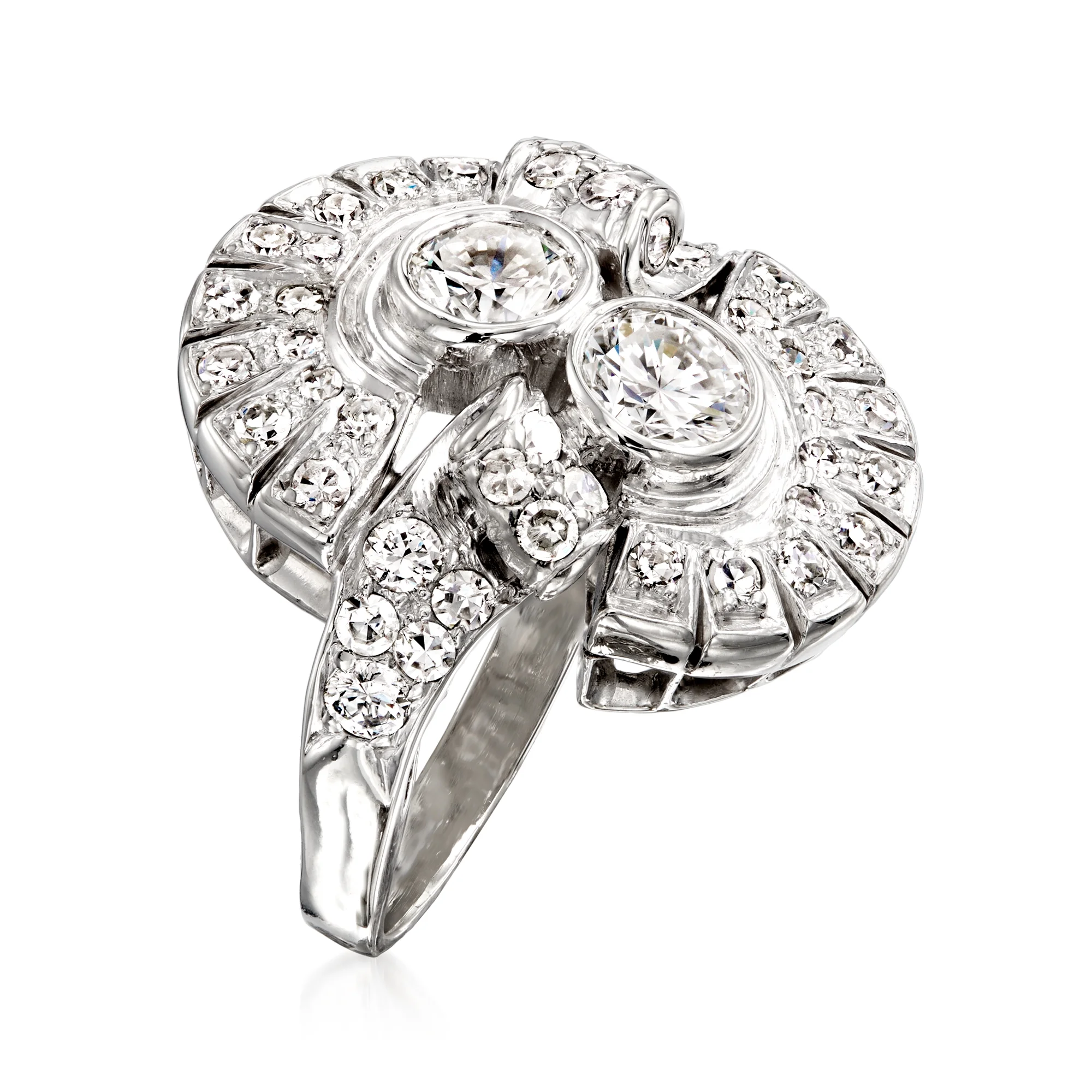 Pre-Owned Ross-Simons C. 1950 Vintage 1.90 ct. t.w. Diamond Cocktail Ring in Platinum, Women's, Adult, (Good)