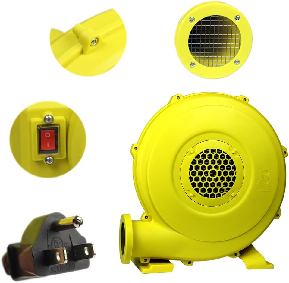 Air Blower, 1 Hp Bounce House Blower, 750 Watt Air Blower for Inflatables Bouncy Castle Slide House Jumper
