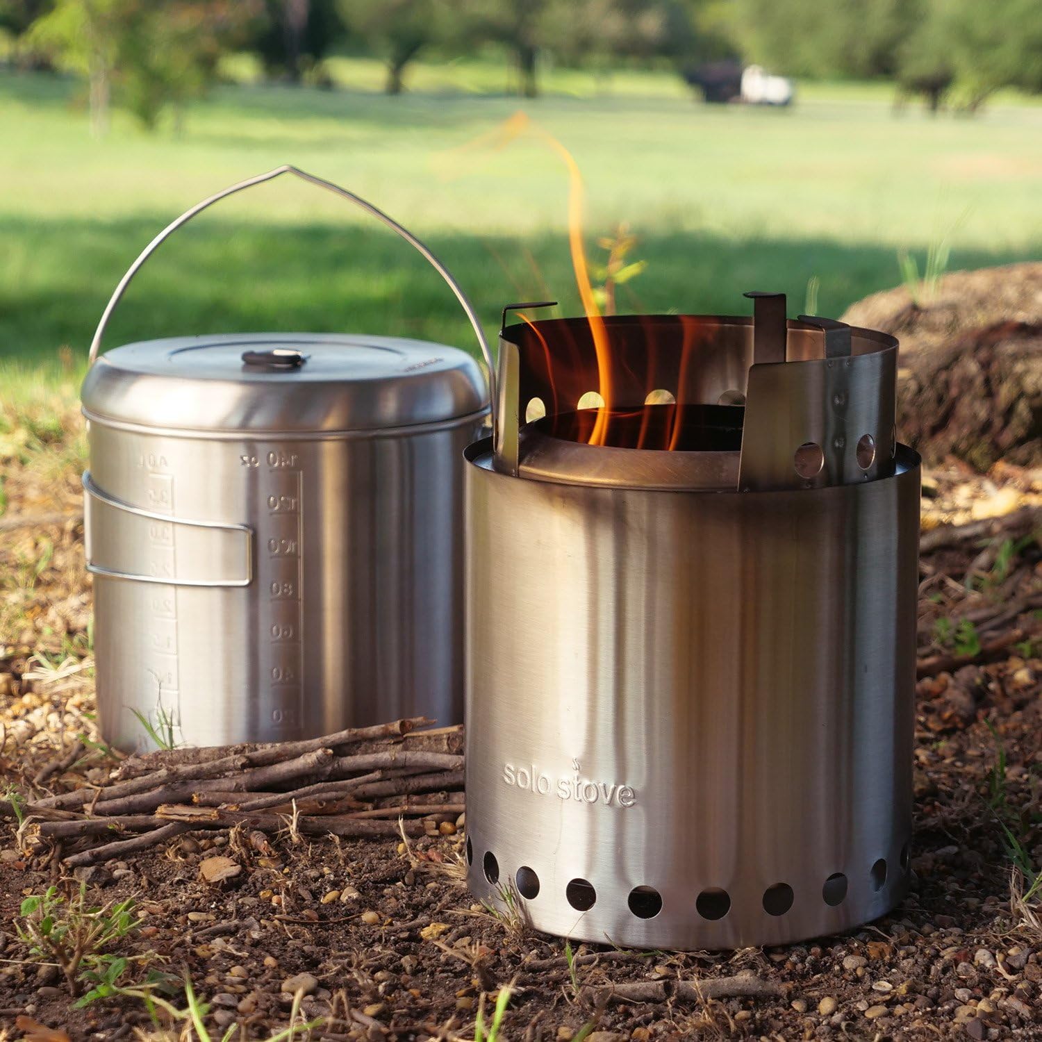 Solo Stove Pot 4000 Stainless Steel Camping Pot for Outdoor Campfire Great Cookware Equipment for Backpacking Kitchen Bushcraft Survival Gear and
