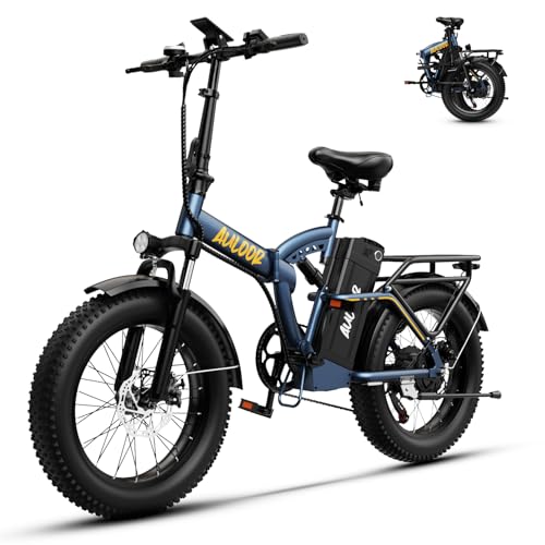 1000W Folding Electric Bike,48V 20AH Removable Battery E Bike,30+MPH,80 Miles Max Range Electric Bike for Adults,20" Fat Tire Foldable ebike